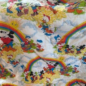 Vintage Disney Mickey Rainbow Print Comforter painting twin